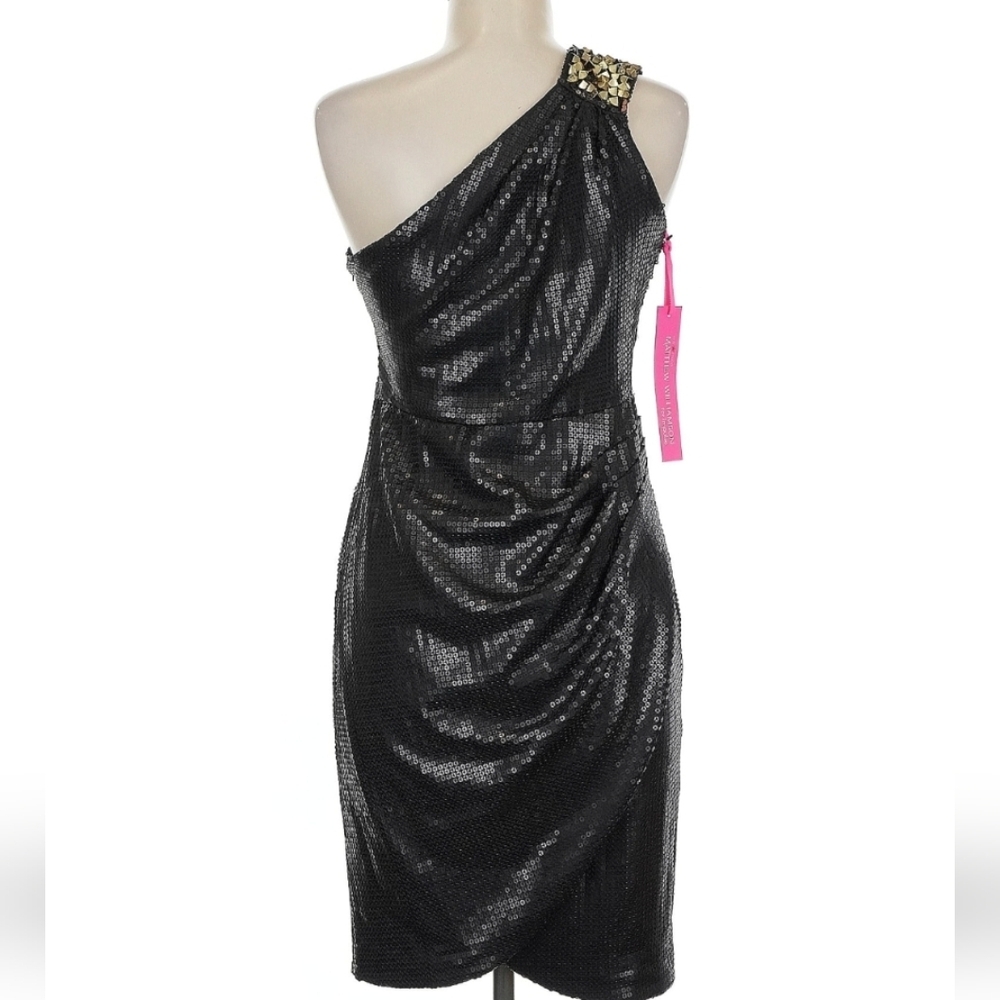 ✨ Matthew Williamson for Impulse One-Shoulder Sequin Cocktail Dress | NWT Size 6 - Picture 4 of 12